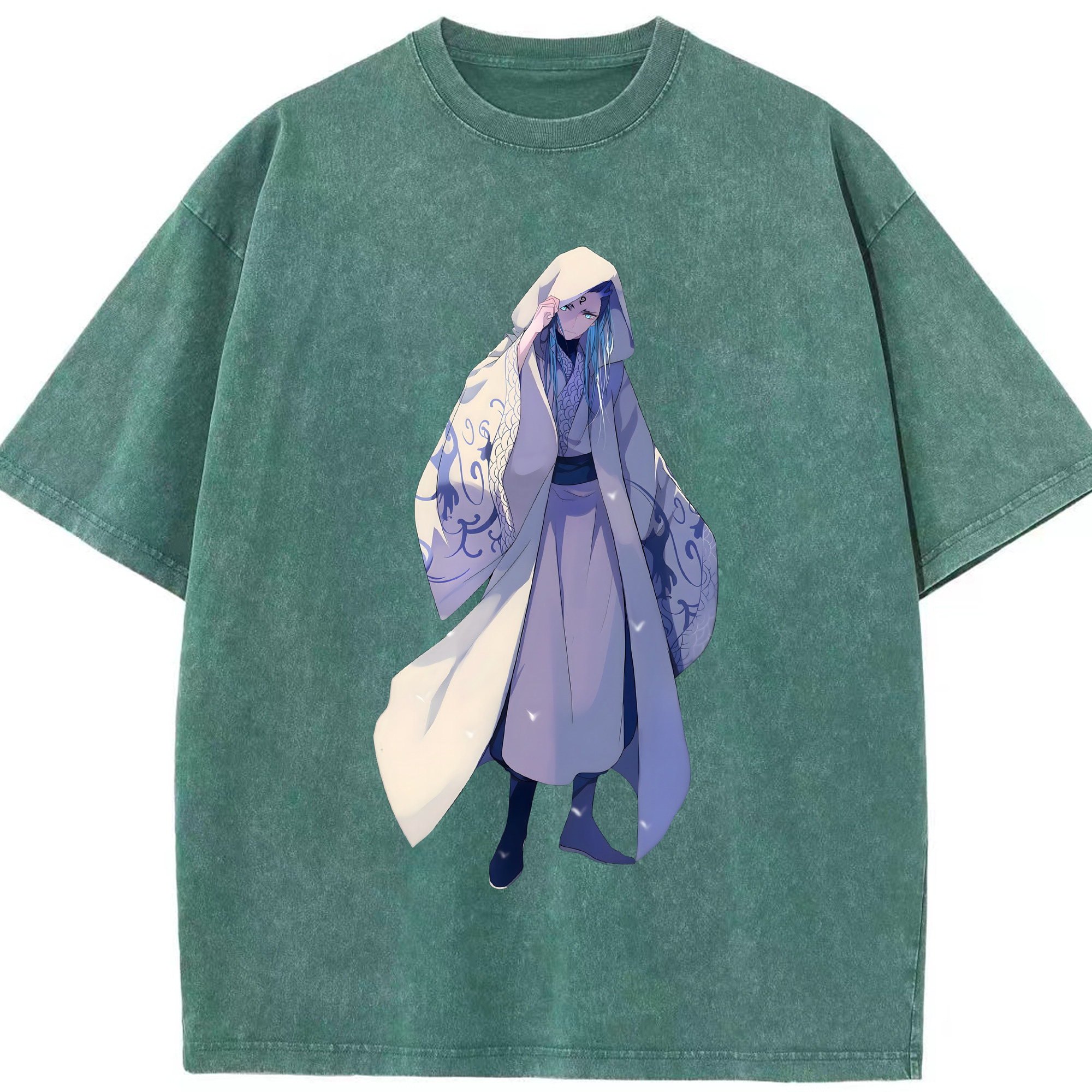 （画像用） Ne Zha 2 ナタ 魔童の大暴れ 綿100% ヴィンテージ風 半袖Tシャツ（フロントプリント）